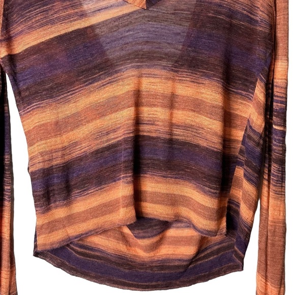BCBGMaxAzria Reva Sweater NNI1H807 Ombré Purple Orange Size Small Viscose Linen - Picture 3 of 12